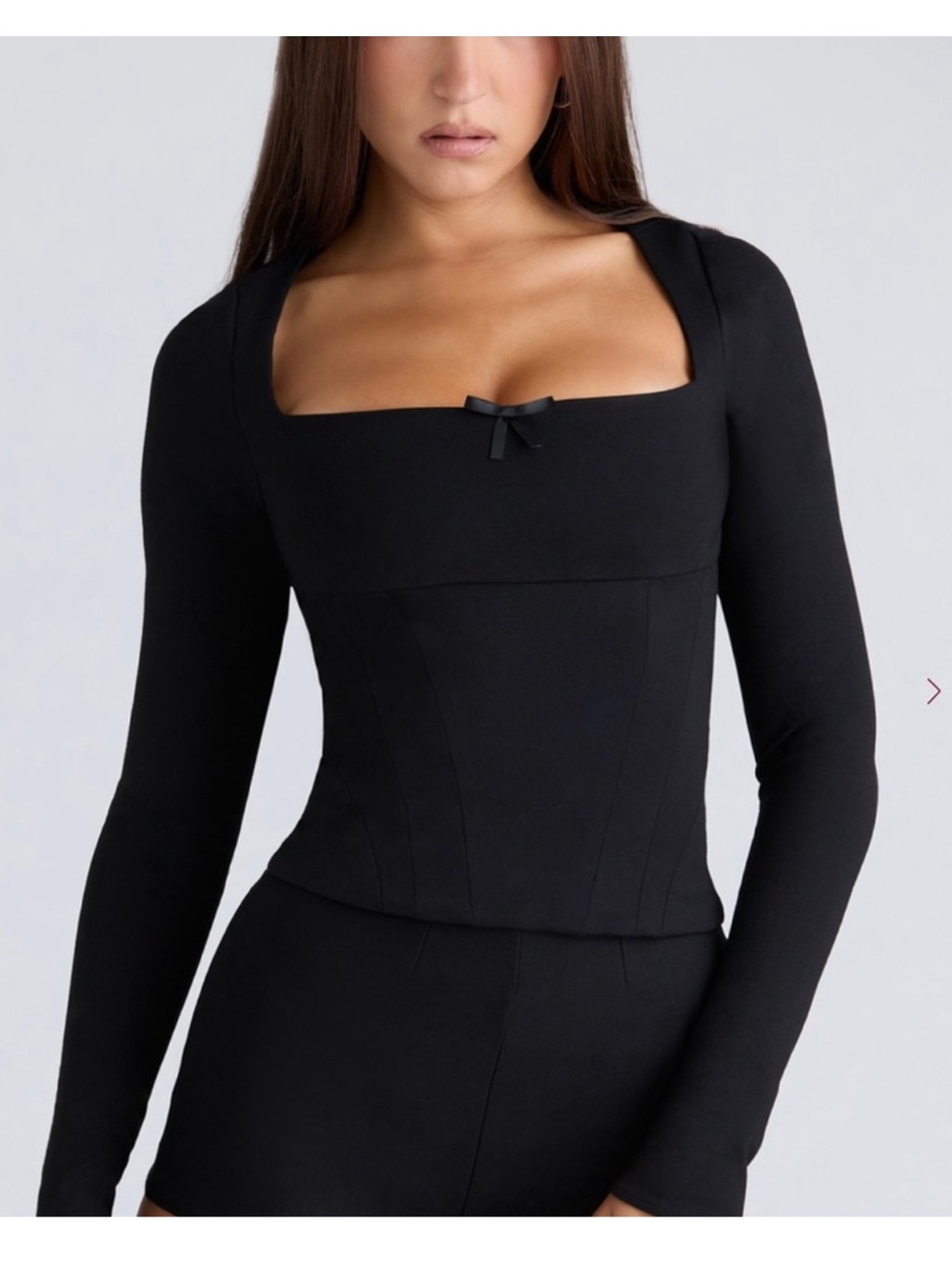 House of CB black long sleeve corset top